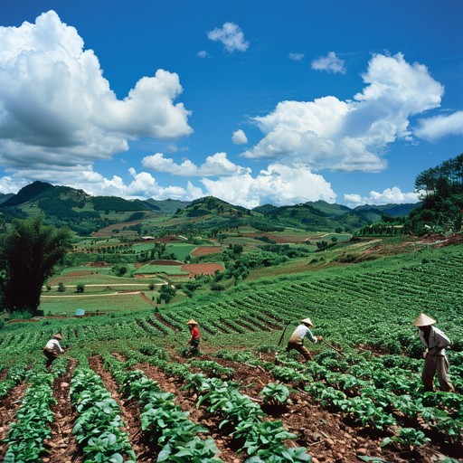 Kenyan highland farm landscape